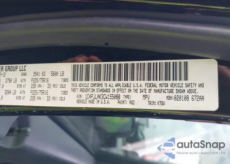 2012 Jeep Liberty Sport z USA, uszkodzony, nr VIN 1C4PJLAK3CW155088